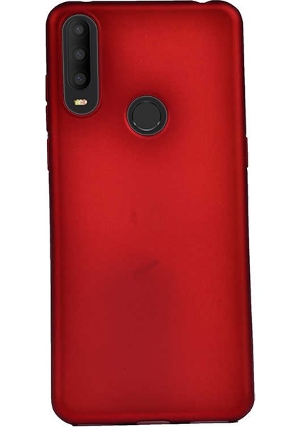 Alcatel 3x 2019 Kılıf Premier Silikon Esnek Koruma+Nano Glass Kırmızı