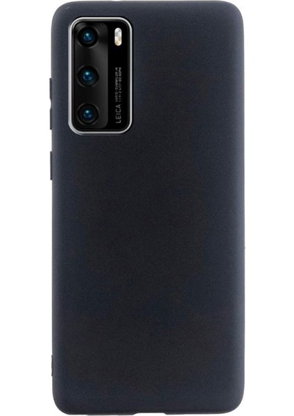 Huawei P40 Kılıf Premier Silikon Esnek Koruma+Full Ekran Koruyucu Siyah