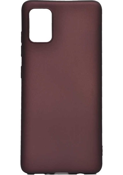 Samsung Galaxy M51 Kılıf Premier Mat Silikon Esnek Koruma+Nano Glass Mürdüm