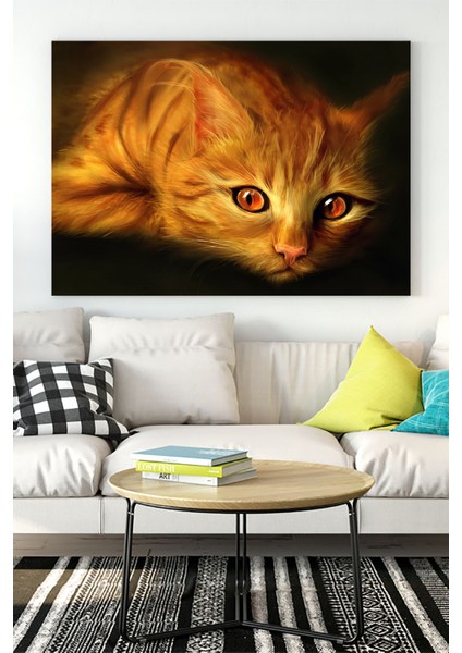 Kedi Sanatsal Kanvas Tablo 21 x 30 cm