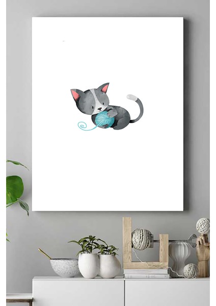 Kedi Çocuk Odası Kanvas Tablo 5 21 x 30 cm