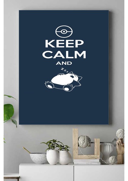 Keep Calm And Sleep Eğlenceli Mizahi Kanvas Tablo 21 x 30 cm