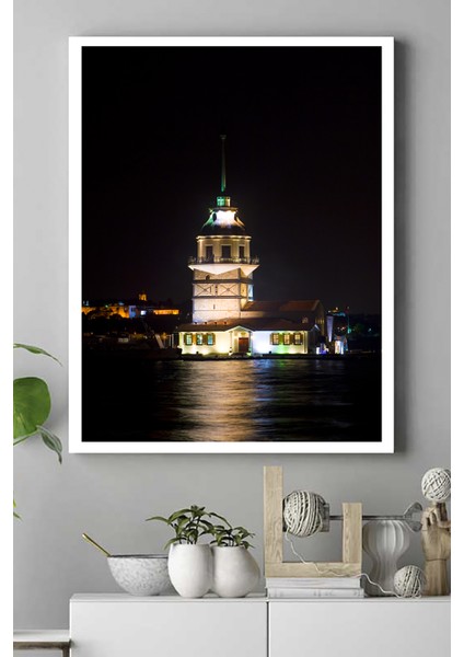 İstanbul Kız Kulesi Manzara Kanvas Tablo 2 21 x 30 cm