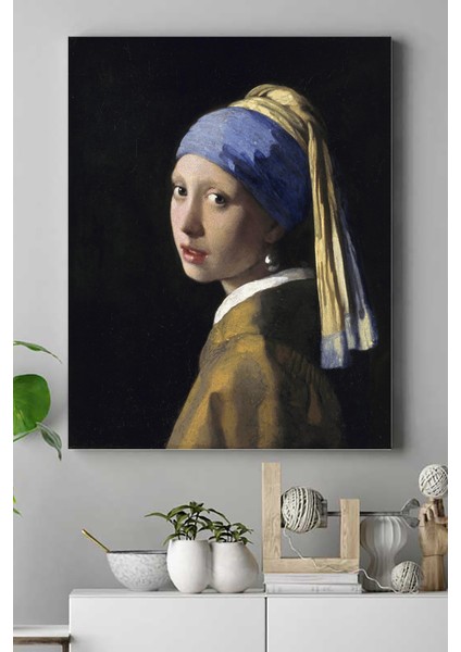 Johannes Vermeer - İnci Küpeli Kız Sanatsal Kanvas Tablo 50 x 70 cm