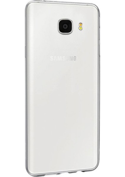 Samsung Galaxy C5 Kılıf Süper Silikon Kılıf+Nano Glass Şeffaf