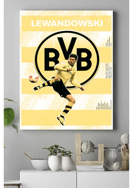 Lewandowski Futbol Kanvas Tablo 21 x 30 cm
