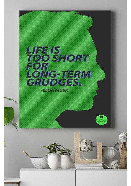 Life Is Too Short Girişimcilik Kanvas Tablo 21 x 30 cm