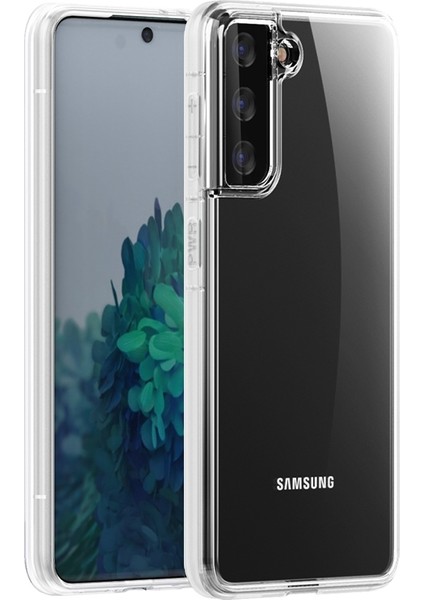 Samsung Galaxy S21 5G Kılıf Coss Sert Kapak + Full Ekran Koruyucu Şeffaf