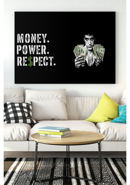 Money Power Respect Motivasyon Kanvas Tablo 21 x 30 cm