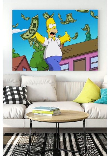 Homer Simpsons Çalışması Girişimcilik Kanvas Tablo 21 x 30 cm