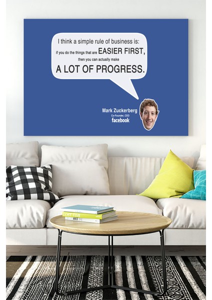 Mark Zuckerberg Girişimcilik Kanvas Tablo 21 x 30 cm