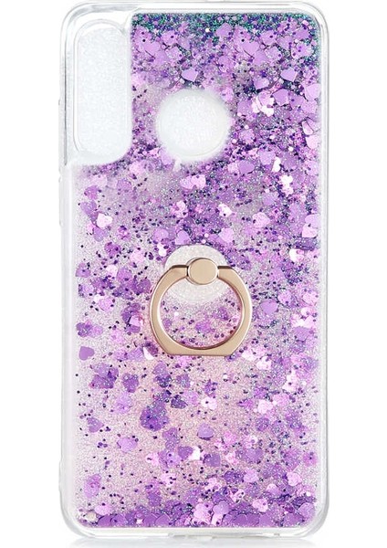 Huawei P30 Lite Kılıf Milce Sulu Yüzüklü Silikon Arka Kapak Mor