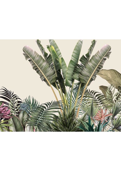 Tropikal Yaprak ve Dallar Özel Tasarım Duvar Kağıdı fiyatları