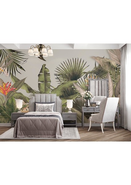 Özel Tasarım Tropikal Yaprak Tarz Duvar Kağıtları
