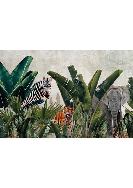 Özel Tasarım Tropikal Yapraklar ve Canlılar Duvar Kağıtları fiyatları