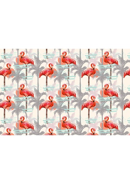 Flamingolar ve Palmiye Ağaçları Duvar Kağıdı