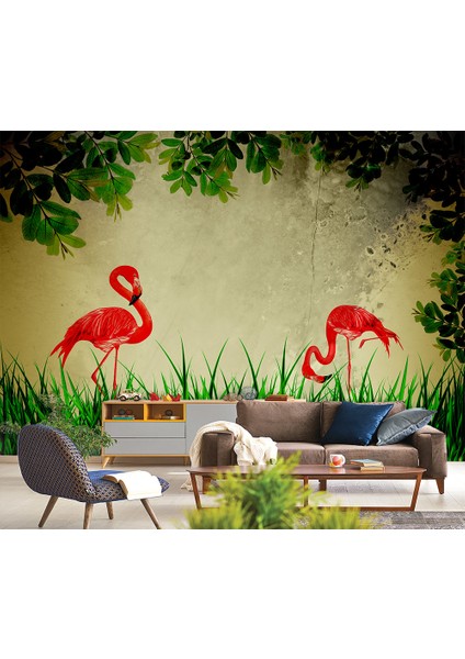 Flamingo Desenli Duvar Kağıdı
