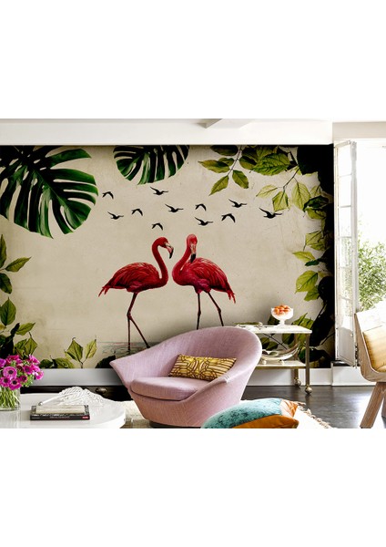 Flamingo Desenli Duvar Kağıdı
