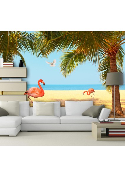 Flamingo Desenli Duvar Kağıdı