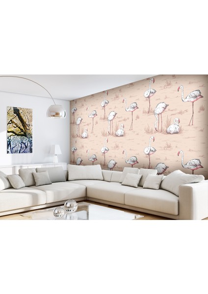 Flamingo Desenli Duvar Kağıdı