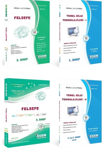 AÖF Felsefe 3. Sınıf 5 ve 6. Dönem Tüm Dersler (Güz-Bahar)