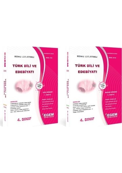 AÖF Türk Dili ve Edebiyatı 4. Sınıf 7 ve 8. Dönem (Güz-Bahar)