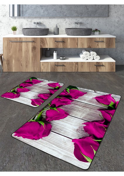 Digital Baskılı 2'li Banyo Paspas Seti TLAHMP-074