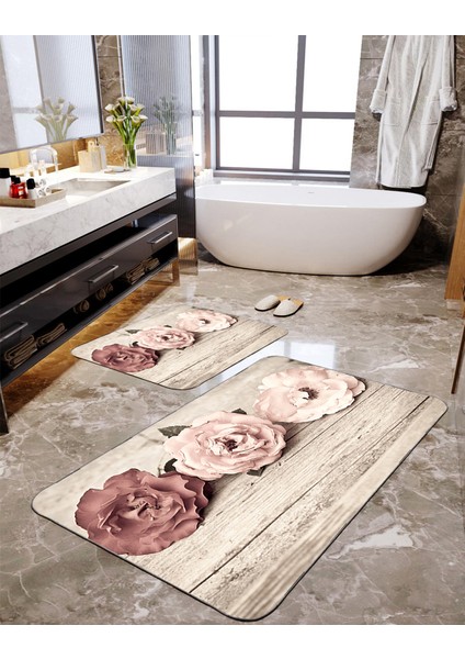 Soft Digital Baskılı 2'li Banyo Paspas Seti TLAHMP-077