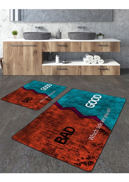 Hangi Taraftasın Yazılı 2'li Banyo Paspas Seti TLAHMP-078