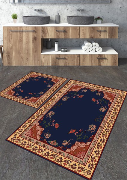 Etnik 6 Desenli 2'li Banyo Paspas Seti TLAHMP-184