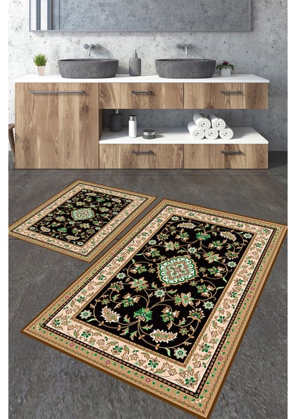 Etnik 10 Desenli 2'li Banyo Paspas Seti TLAHMP-193