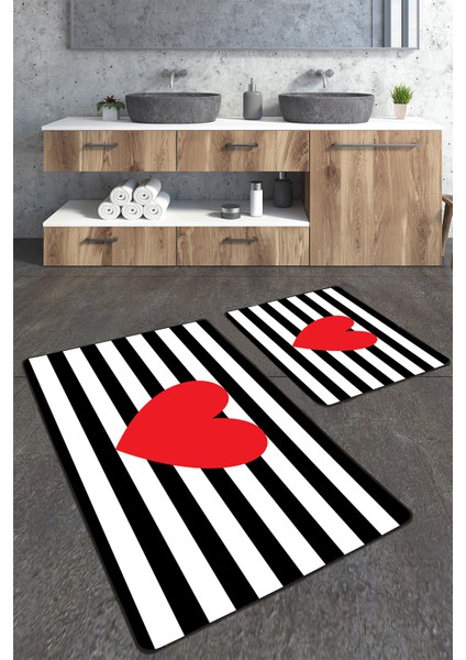 Çizgili 2'li Banyo Paspas Seti TLAHMP-233