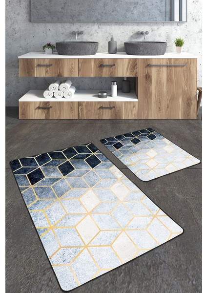 Mozaik Desenli 2'Lİ Banyo Paspas Seti TLAHMP-237