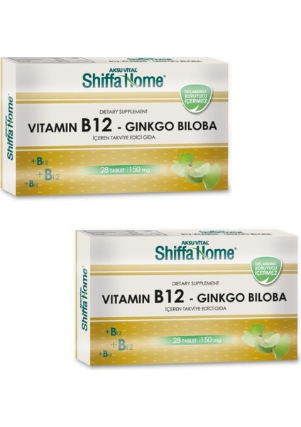 Vitamin B12 - Ginkgo Biloba 150 mg 28 Tablet x 2 Adet