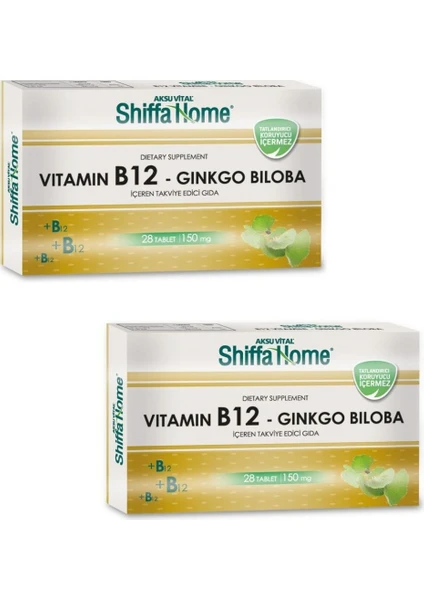 Shiffa Home Vitamin B12 - Ginkgo Biloba 150 mg 28 Tablet x 2 Adet