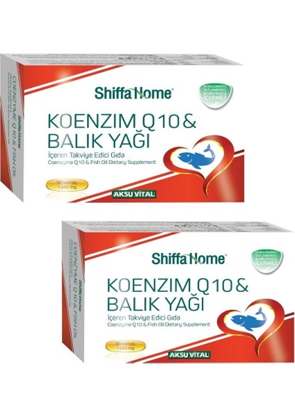 Koenzim Q10 Balık Yağı Omega 3 1340 mg 30 Kapsül x 2 Adet