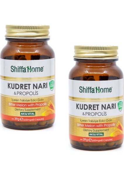 Kudret Narı Propolis 60 Kapsül x 650 mg x 2 Adet