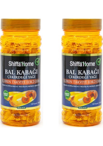 Kabak Çekirdeği Yağı 100 Softjel 1000 Mg X 2 Adet