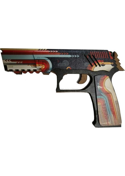 Ahşap CS-GO Retrobution P250 Lastik Atar Oyuncak Tabanca