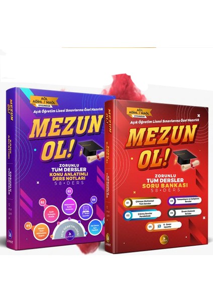 Açıköğretim Lisesi Hazırlık 2'li Efsane AÖL Sınav Seti - Zorunlu Tüm Dersler Konu Anlatımlı Ders Notları ve Soru Bankası - Açık Öğretim Lisesi Sınavlarına Özel Hazırlık - Mezun Ol