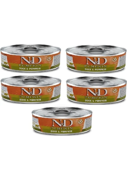 N&d Pumpkin Tahılsız 5 Adet Balkabağı Ördek Yetişkin Yaş Mama 80 gr