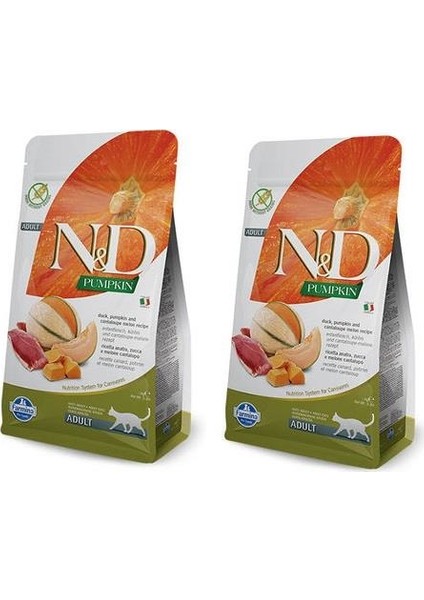 Pumpkin Tahılsız 2 Adet x 1,5 kg Balkabak Ördek Kavun Yetişkin Kedi Maması