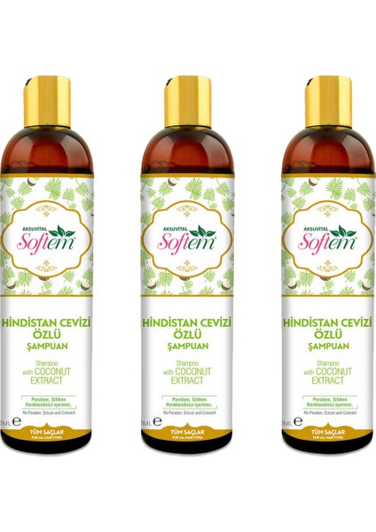 Hindistan Cevizi Özlü Şampuan 400 ml x 3 Adet
