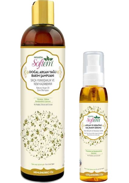Argan Yağlı Bakım Şampuanı ve Bakım Serumu Seti
