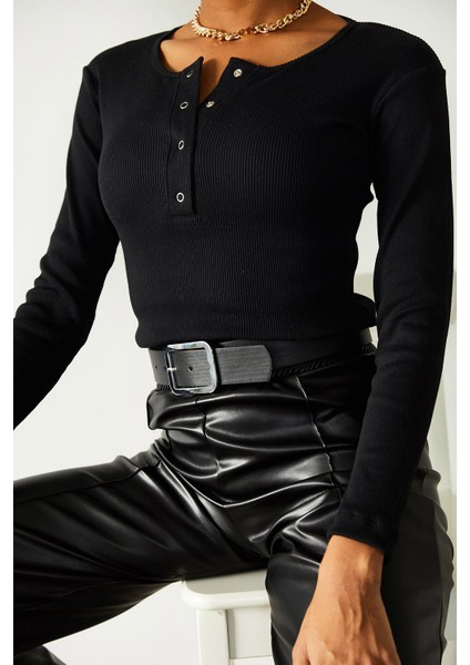 Siyah Patlı Kaşkorse Bluz 1KXK2-44693-02 fırsatları