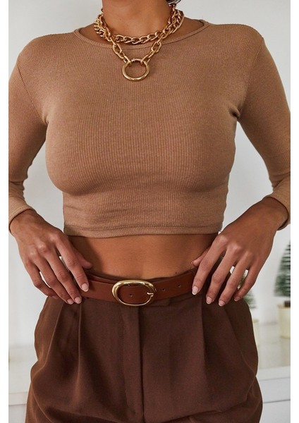 Kahverengi Sırt Detaylı Bluz 1KXK2-44702-18 fiyatları