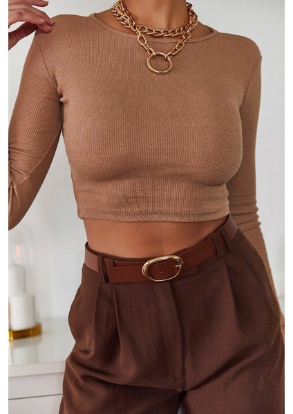Kahverengi Sırt Detaylı Bluz 1KXK2-44702-18 modelleri