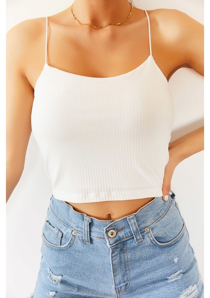 Beyaz Askılı Kaşkorse Bluz 1KXK2-44682-01