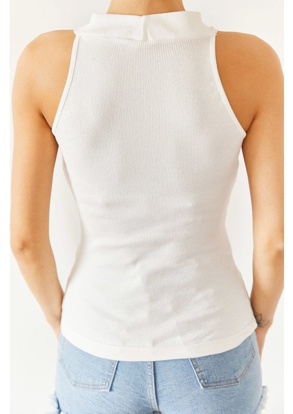 Beyaz Karkorse Kolsuz Bluz 1KXK2-44687-01