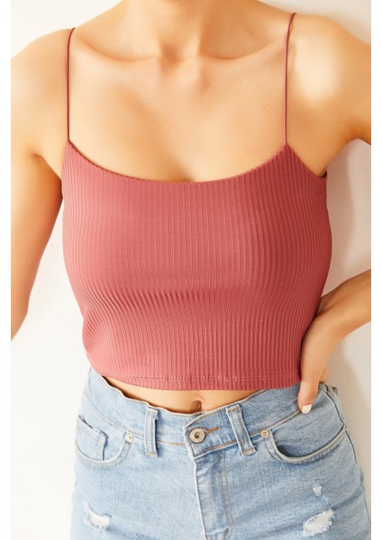 Gül Kurusu Askılı Kaşkorse Bluz 1KXK2-44686-65